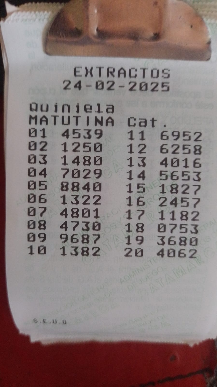 Quiniela Matutina y Vespertina