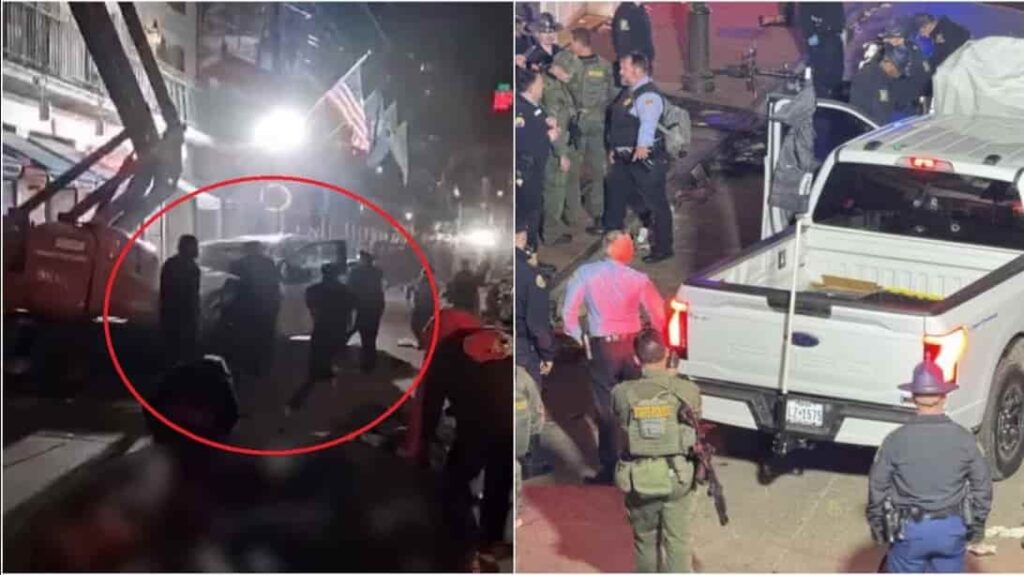 el momento en que la policía baleó al terrorista que atropelló y mató a 10 personas en Nueva Orleans